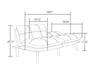 Leatehr Feeling Brown Convertible Folding Modern sofa Bed