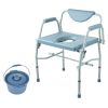 VEVOR Commode Chair, Bedside Commode with Drop-Down Arms and Detachable Backrest, 5-Level Adjustable Height, 7L Removable Bucket, Easy to Assemble, 10