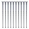 VEVOR Staircase Metal Balusters, 44'' x 1/2" Galvanized Steel Decorative Banister Spindles, 10 Pack Deck Baluster with Hollow Twists, Satin Black Spir