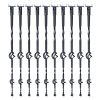 VEVOR Staircase Metal Balusters, 44'' x 1/2" Galvanized Steel Decorative Banister Spindles, 10 Pack Deck Baluster with Hollow Double Baskets, Spiral S