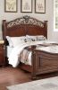 Formal Traditional Dark Cherry Color 1pc Eastern King Size Bed Tufted Faux Leather Headboard Footboard Bedframe