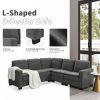 [VIDEO provided][New] 89*89" Oversized Velvet Modern Sectional Sofa,Large L Shaped Upholstered Indoor Furniture with Double Cushions,5 seat Cloud Corn