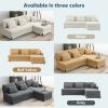[VIDEO provided][New]87*61"Modern L-shaped Corduroy Sofa with Reversible Chaise,4-seat Upholstered Sectional Indoor Furniture,Convertible Sleeper Couc