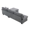 [VIDEO provided][New]87*61"Modern L-shaped Corduroy Sofa with Reversible Chaise,4-seat Upholstered Sectional Indoor Furniture,Convertible Sleeper Couc