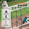 VEVOR Staircase Metal Balusters, 44'' x 1/2" Galvanized Steel Decorative Banister Spindles, 10 Pack Deck Baluster with Hollow Double Baskets, Spiral S