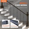 VEVOR Staircase Metal Balusters, 44'' x 1/2" Galvanized Steel Decorative Banister Spindles, 10 Pack Deck Baluster with Hollow Double Baskets, Spiral S