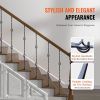 VEVOR Staircase Metal Balusters, 44'' x 1/2" Galvanized Steel Decorative Banister Spindles, 10 Pack Deck Baluster with Hollow Double Baskets, Spiral S