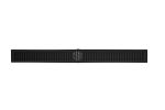 28 Inch Shower Linear Drain, with Removable Capsule Pattern Grate, Stainless Steel Fast Drainage Floor Linear Drain Black Include Adjustable Feet, Hai