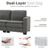 [VIDEO provided][New] 89*89" Oversized Velvet Modern Sectional Sofa,Large L Shaped Upholstered Indoor Furniture with Double Cushions,5 seat Cloud Corn