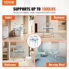 VEVOR Commode Chair, Bedside Commode with Drop-Down Arms and Detachable Backrest, 5-Level Adjustable Height, 7L Removable Bucket, Easy to Assemble, 10