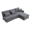[VIDEO provided][New]87*61"Modern L-shaped Corduroy Sofa with Reversible Chaise,4-seat Upholstered Sectional Indoor Furniture,Convertible Sleeper Couc
