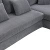 [VIDEO provided][New]87*61"Modern L-shaped Corduroy Sofa with Reversible Chaise,4-seat Upholstered Sectional Indoor Furniture,Convertible Sleeper Couc