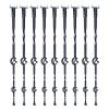 VEVOR Staircase Metal Balusters, 44'' x 1/2" Galvanized Steel Decorative Banister Spindles, 10 Pack Deck Baluster with Hollow Double Baskets, Spiral S