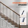 VEVOR Staircase Metal Balusters, 44'' x 1/2" Galvanized Steel Decorative Banister Spindles, 10 Pack Deck Baluster with Hollow Twists, Satin Black Spir