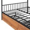 Full Size Metal House Bed with Two Drawers, Black