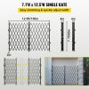 VEVOR Double Folding Security Gate, 6-1/2' H x 12' W Folding Door Gate, Steel Accordion Security Gate, Flexible Expanding Security Gate, 360¬∞ Rolling