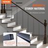 VEVOR Staircase Metal Balusters, 44'' x 1/2" Galvanized Steel Decorative Banister Spindles, 10 Pack Deck Baluster with Hollow Twists, Satin Black Spir