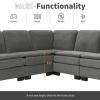 [VIDEO provided][New] 89*89" Oversized Velvet Modern Sectional Sofa,Large L Shaped Upholstered Indoor Furniture with Double Cushions,5 seat Cloud Corn