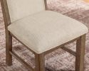 Transitional Style 2pcs Side Chairs Rustic Oak Solid wood Beige Fabric Dining Room Furniture Chair Polyster