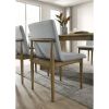 Natural Tone Frame Light Gray Fabric Set of 2pc Side Chairs Dining Room Furniture Chair Upholstered Seat
