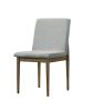 Natural Tone Frame Light Gray Fabric Set of 2pc Side Chairs Dining Room Furniture Chair Upholstered Seat