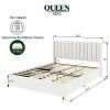 Same as B083119691 Anda Queen Size Ivory Boucle Upholstered Platform Bed with Patented 4 Drawers Storage, Tufted Headboard, Wooden Slat Mattress Suppo