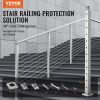 VEVOR Cable Railing Post, 42" x 2" x 2" Steel 30¬∞ Angled Hole Stair Railing Post, 12 Pre-Drilled Holes, SUS304 Stainless Steel Cable Rail Post with H