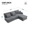 [VIDEO provided][New]87*61"Modern L-shaped Corduroy Sofa with Reversible Chaise,4-seat Upholstered Sectional Indoor Furniture,Convertible Sleeper Couc