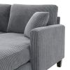 [VIDEO provided][New]87*61"Modern L-shaped Corduroy Sofa with Reversible Chaise,4-seat Upholstered Sectional Indoor Furniture,Convertible Sleeper Couc