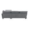[VIDEO provided][New]87*61"Modern L-shaped Corduroy Sofa with Reversible Chaise,4-seat Upholstered Sectional Indoor Furniture,Convertible Sleeper Couc