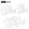 Modern Living Room Sofa Set Linen Upholstered Couch Furniture for Home or Office ,Light Grey,(1+3-Seat,Old Sku:SG000366AAA)