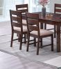 Contemporary Antique Cherry Set of 2pc Dining Chairs Solid wood Ladder Back Fabric Cushion Seat Chairs Dining Room Furniture