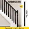 VEVOR Deck Balusters, 16 Pack Metal Deck Spindles, 29.5"x1" Staircase Baluster with Screws, Aluminum Alloy Deck Railing for Wood and Composite Deck, S