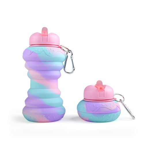 Sports Water Bottle, Silicone Collapsible Spherical Drinking Mug, Leak-proof Squeezable Shockproof, Basketball Soccer Baseball Billiards Volleyball Go