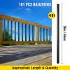 VEVOR Deck Balusters, 101 Pack Metal Deck Spindles, 26"x0.75" Staircase Baluster with Screws, Aluminum Alloy Deck Railing for Wood and Composite Deck,