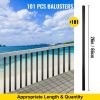 VEVOR Deck Balusters, 101 Pack Metal Deck Spindles, 26"x0.75" Staircase Baluster with Screws, Aluminum Alloy Deck Railing for Wood and Composite Deck,