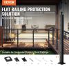 VEVOR Cable Railing Post, 36" x 2" x 2" Steel Horizontal Hole Deck Railing Post, 10 Pre-Drilled Holes, SUS304 Stainless Steel Cable Rail Post with Hor